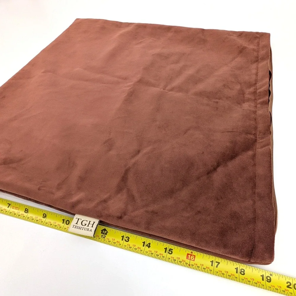 TGH Tessitura Italy Rust Terracotta Velvet Pillow Cover 19x19 Mid Century Modern